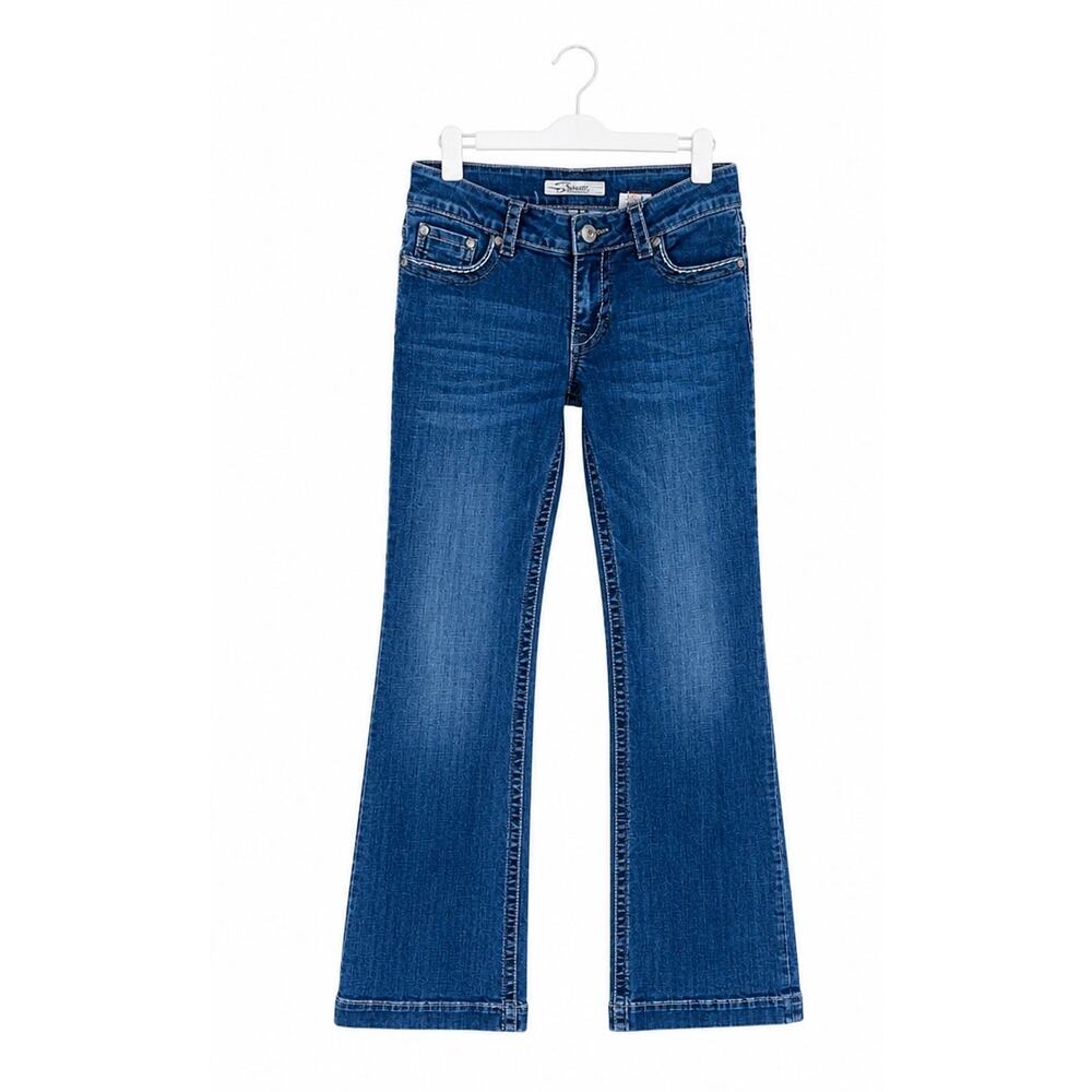 Stetson Bootcut Flare Jeans Women’s Size 6 Long Medium Wash Western Stitch